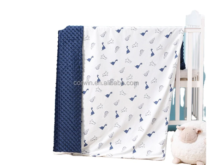 wholesale newborn baby double layer bubble dot minky sublimation cartiib print children baby blanket