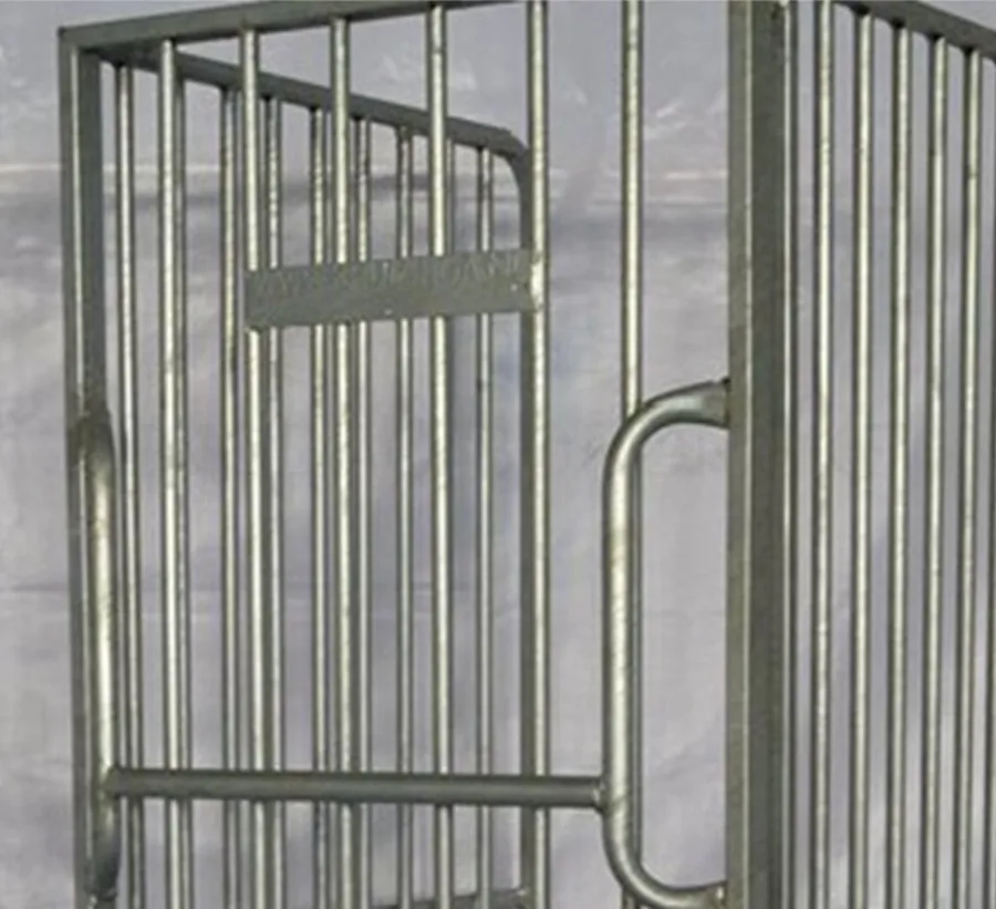 3 Sides Foldable and Nestable Steel Transport Metal Rolling Trolley Cage