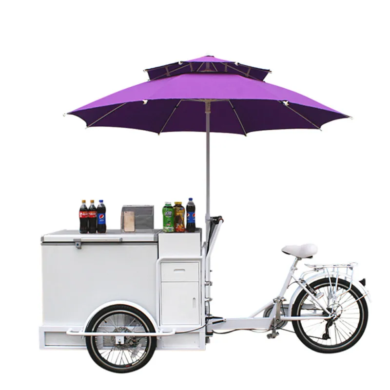 electric freezer bike with three wheel high quality street food cart for sale
