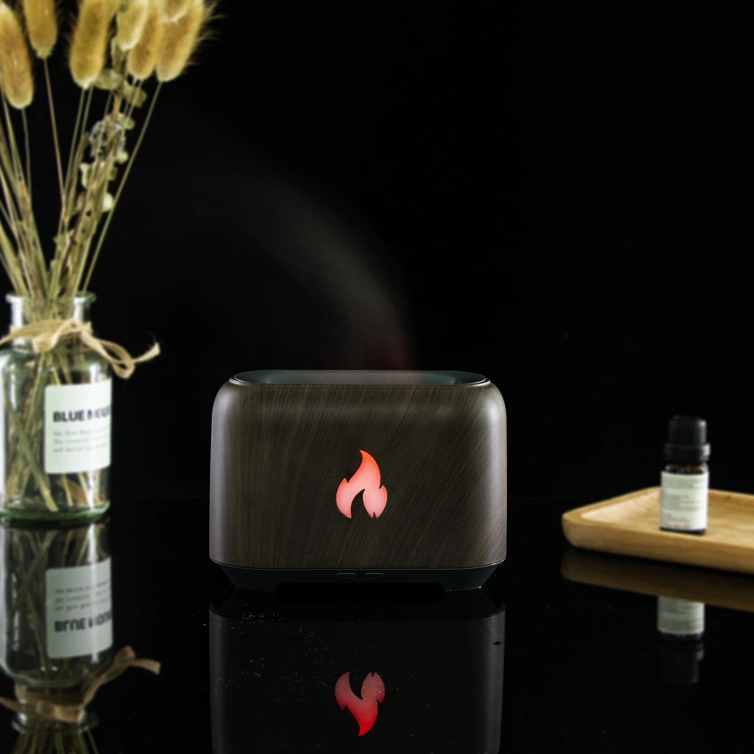 2023 Original mini diffuser water  flame ultrasonic USB diffuser 150ml for car bedroom  domestic appliance