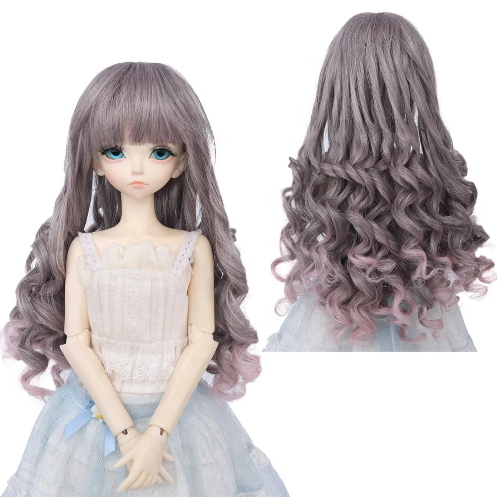 Wig For Doll BJD free shipping size 1/4 soft fiber Straight hair wig girl Doll BJD Lovely Wig Doll