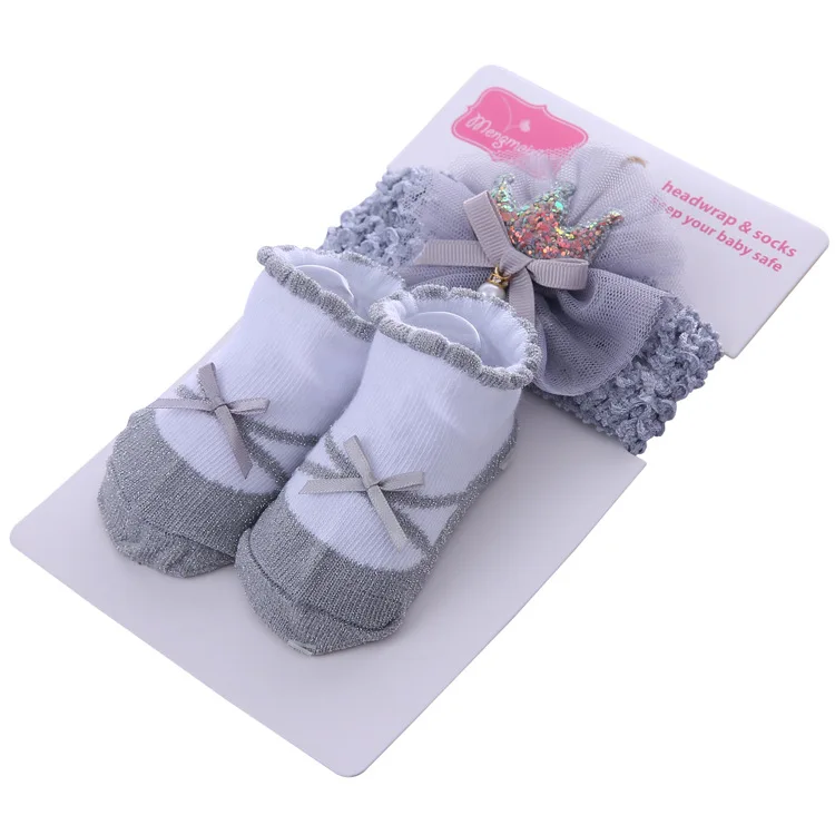 3d Cute Antislip Ruffle Socks Gift Box Set newborn baby boy socks hat set