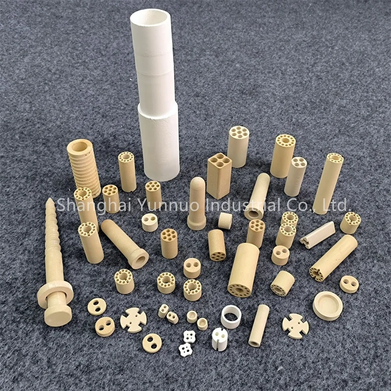Cordierite Mullite Ceramic Screwed Tube for Electrical Resistor Capacitor Insulator
