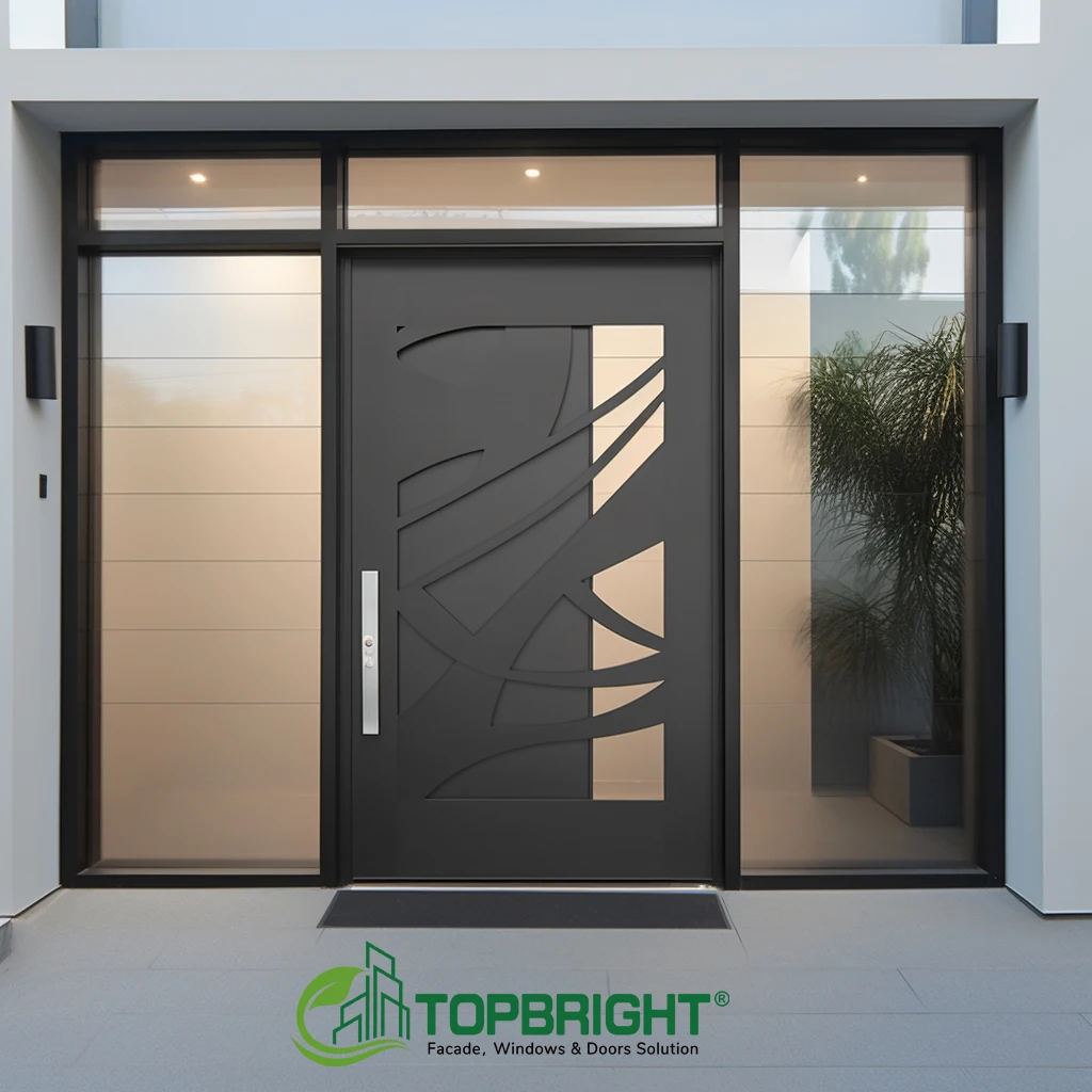 China Supplier Latest Design Luxury America Style Double Iron Gates Design Interior Steel Entrance Door aluminium entrance door