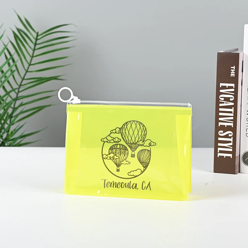 Portable Waterproof  Clear PVC Small Zipper Bag Clothes Hair Packaging Bags Zip Lock Bag with logo