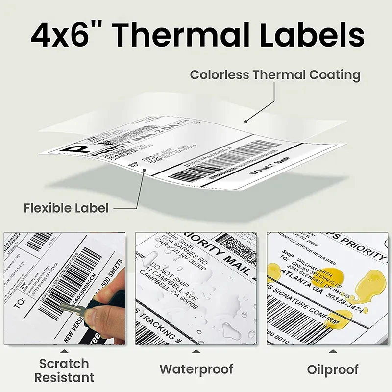 Wholesale Thermo 100x150 4x6 Shipping Printer Label Self Adhesive Waybill Sticker A6 Thermal Paper 500 Pcs Per Roll