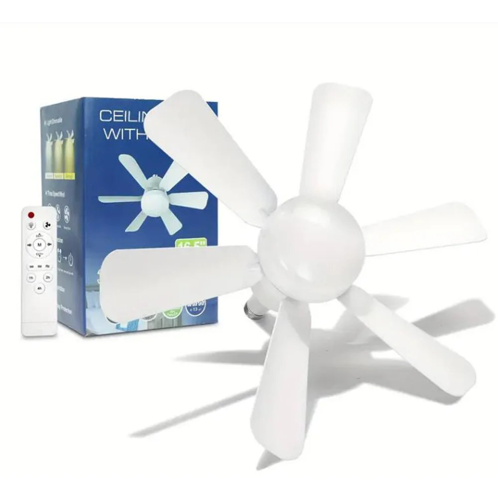 Remote Control LED Ceiling Fan with Light Lamp Blade Fan Lamp 6 Blade E26/E27 Converter Lamp for Bedroom Living Fan Lights