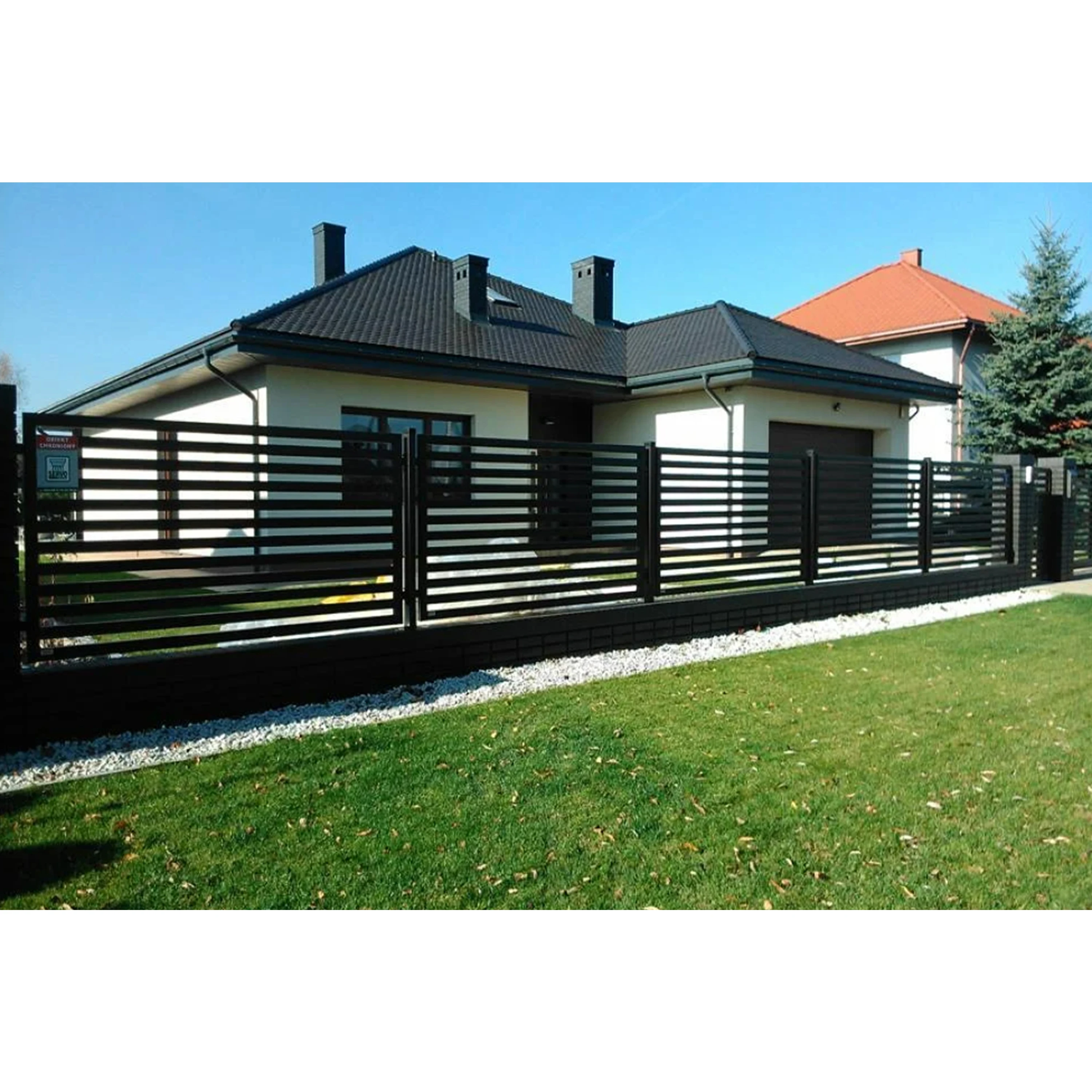 Custom Aluminum Composite Fence Wpc Private Panels Slat Board Aluminum Slat Fence Wall Fence