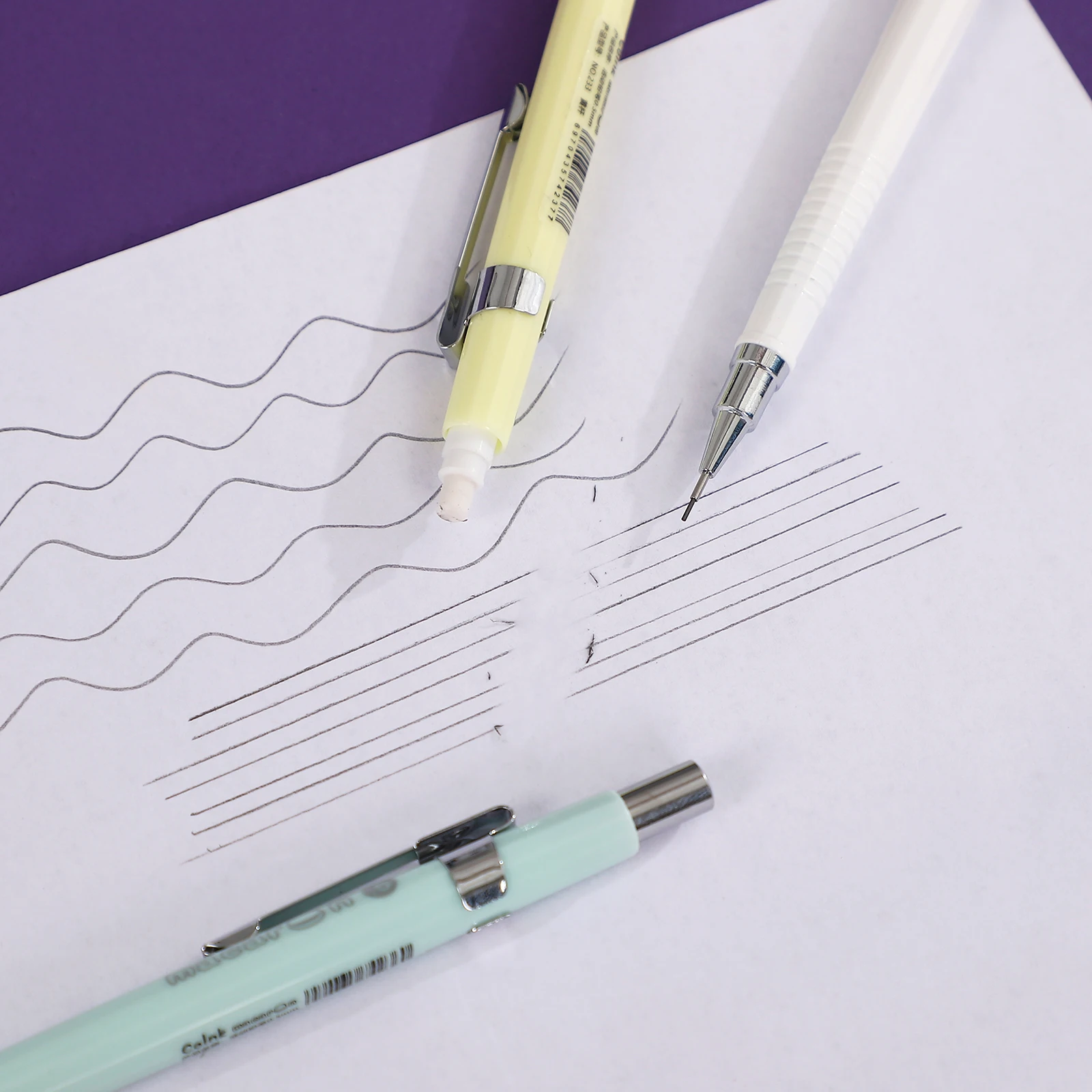 1 Pc Simple Retractable Push Mechanical Pencil 0.5mm 12Pcs HB Refill Exam Writing Automatic Pencils Stationery School Supplies