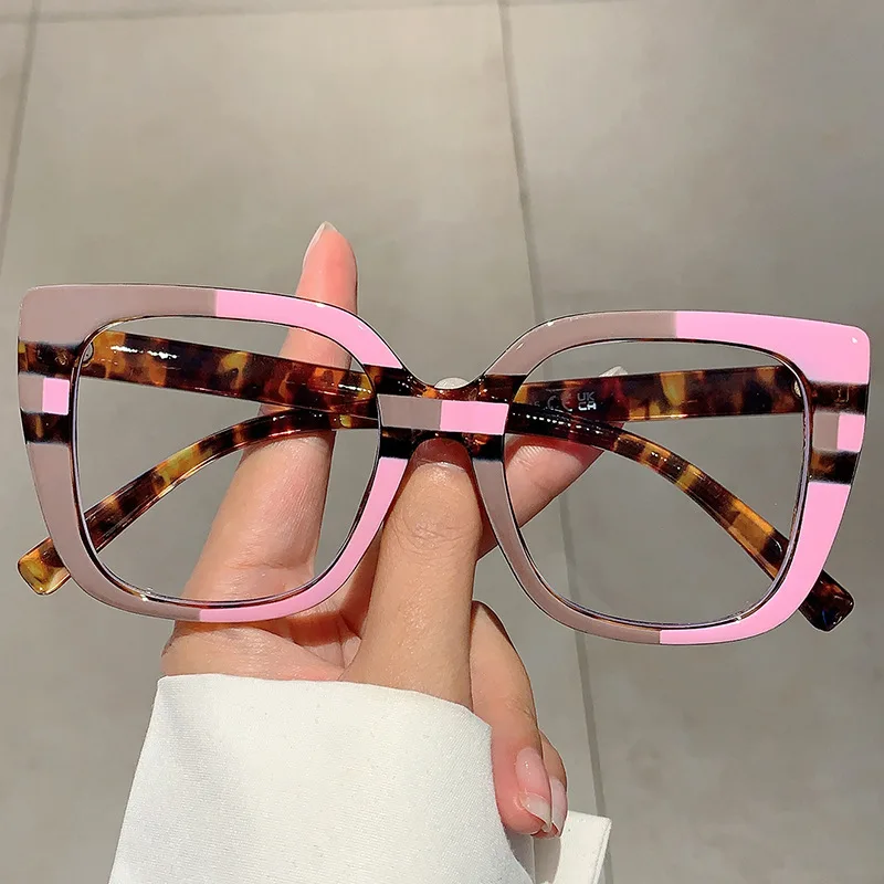 2024 Custom Logo Vintage Colorful Square Optical Glasses Frame Women Glasses Spectacles Anti-Blue Light Eyewear Eyeglasses Frame
