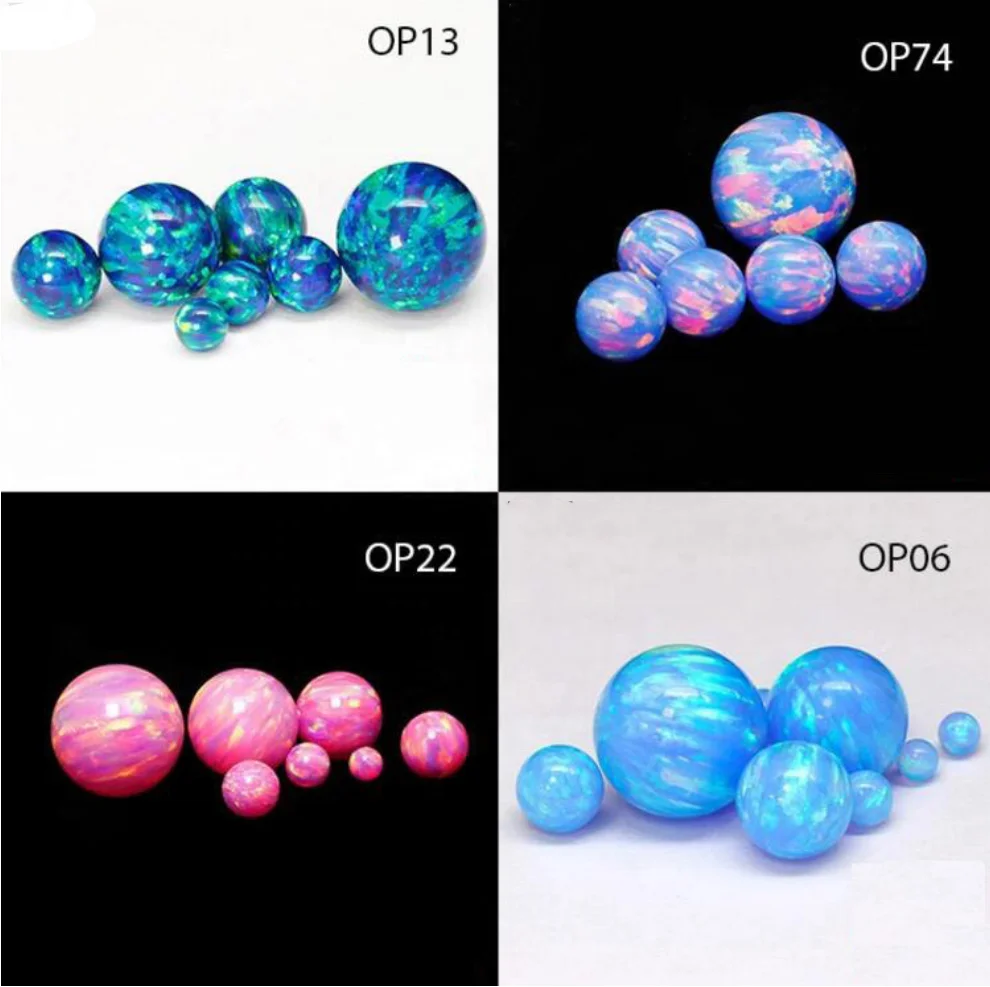 wholesale price Various Color Smooth Ball synthetic opal for jewelry