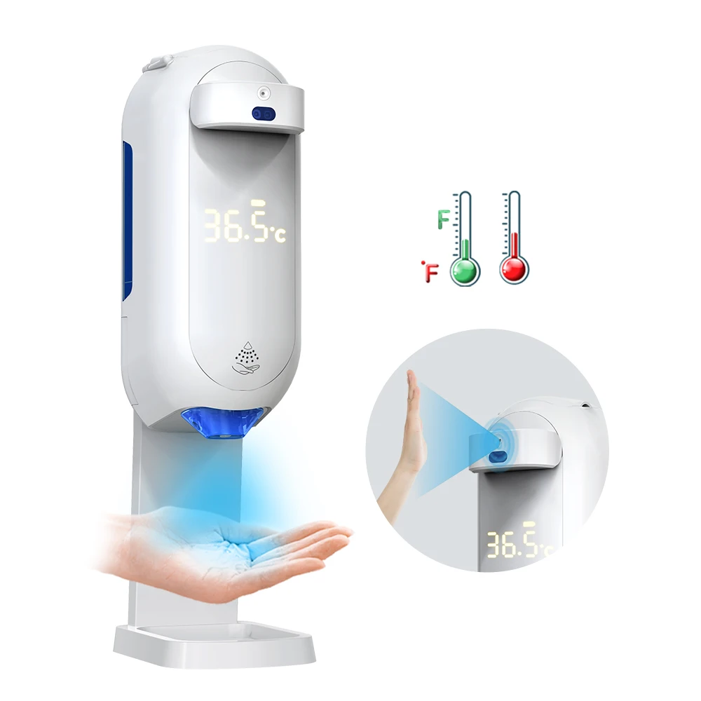 Hand Disinfection Alcoholic Dispenser 2 in 1 Thermometer Touchless Automatic Soap Dispensers