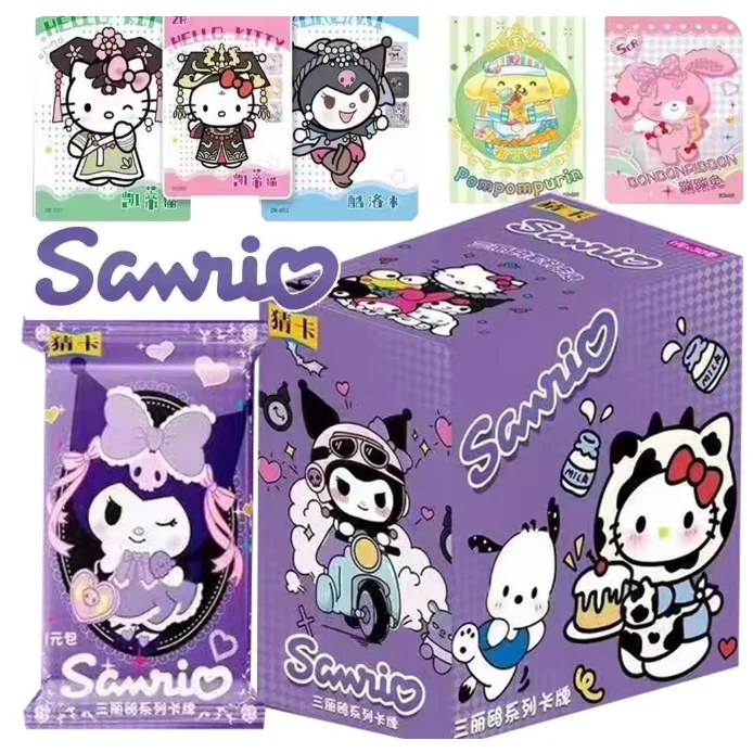 Wholesale Sanrios Game Playing Cards Booster Box Japanese Anime Kitty My Melodys Kuromis Cinnamoroll Collection Cards Toys