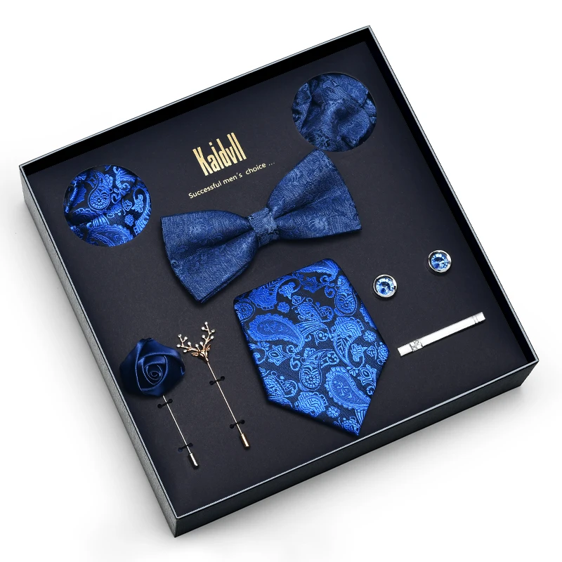 Fashion Blue Paisley Luxury Packaging Multiple Stylish Design Stock Microfiber Neckties