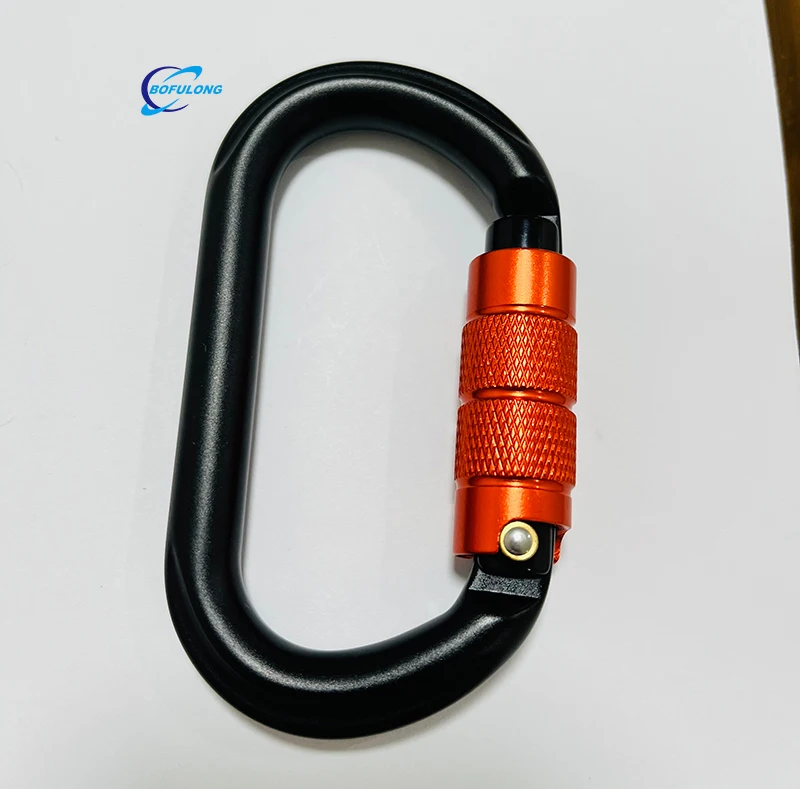 7075 Aviation Aluminum D-Type Mountaineering Buckle Thread Lock Rock Climbing Main Lock Hook 25kn