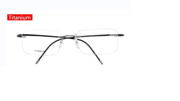 Wholesale  ultralight Japan  titanium Rimless Executive Square Optical Frame Eyeglasses Eye Glasses  For Men