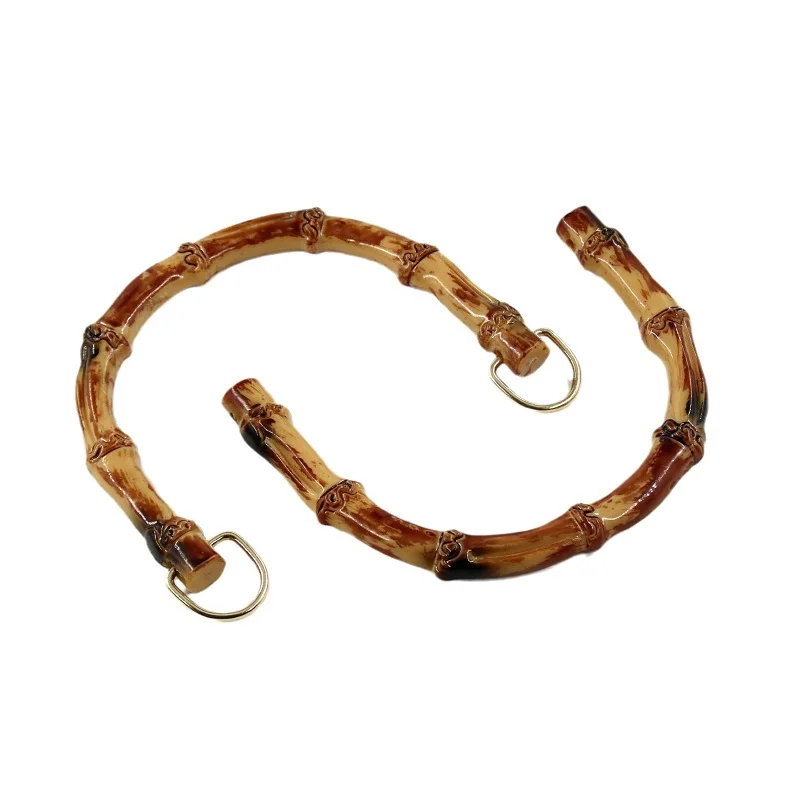 Plastic bamboo handles for bag Semicircle wooden color handle for DIY craft sewing bag bamboo handle