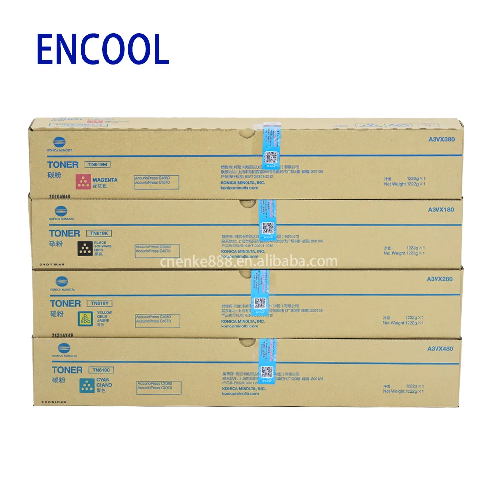 A3VX180 A3VX280 A3VX380 A3VX480 Original Asia-Pacific version for Konica Minolta TN619  toner cartridges box