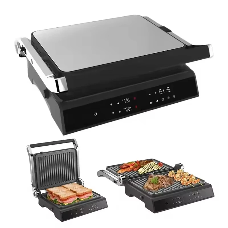 2000W 4 Slices Digital Electric Grill Smokeless Stainless Steel Cover Detachable Contact Grill Electric