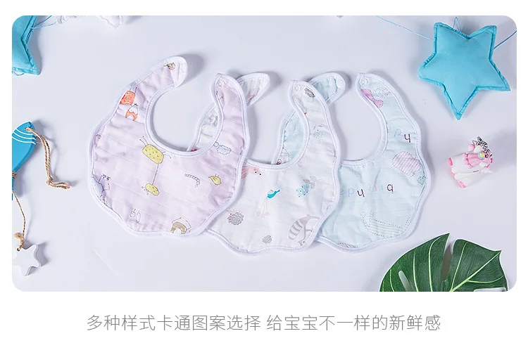 
Breathable Recycled Cotton Waterproof Feeding Customizable Baby Silicone Bibs 