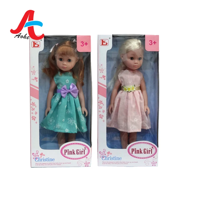 14-Inch Long Blond All Vinyl Doll with 2 Styles Lifelike Fashion Model Toy for Girls and Boys Educational Plush Unisex