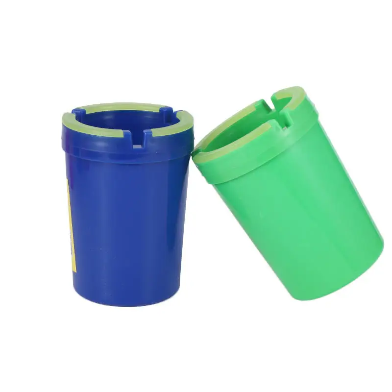Factory Stock Wholesale Customizable Logo ABS Ash Tray Multi-Color Mixed Plastic Luminous Car Ashtray