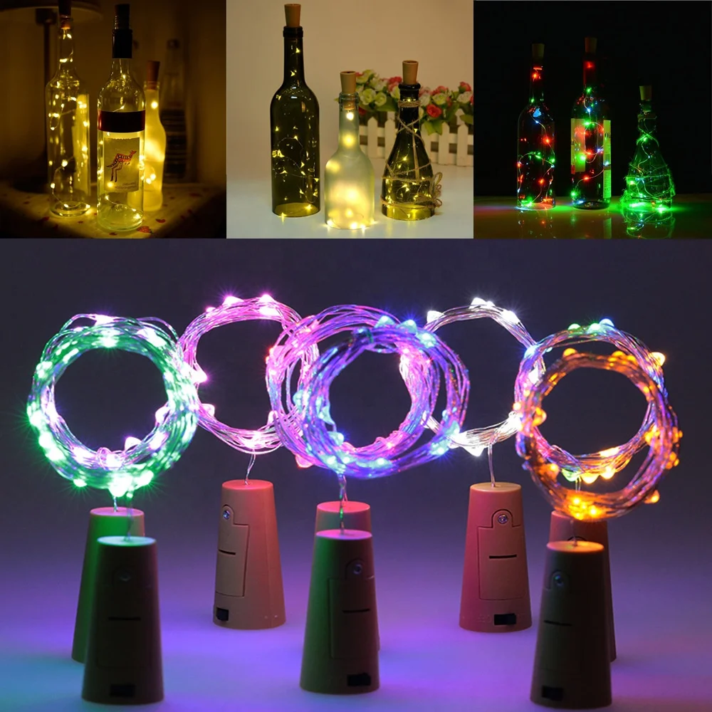 LED wine bottle cork copper wire battery operated fairy christmas string light party light