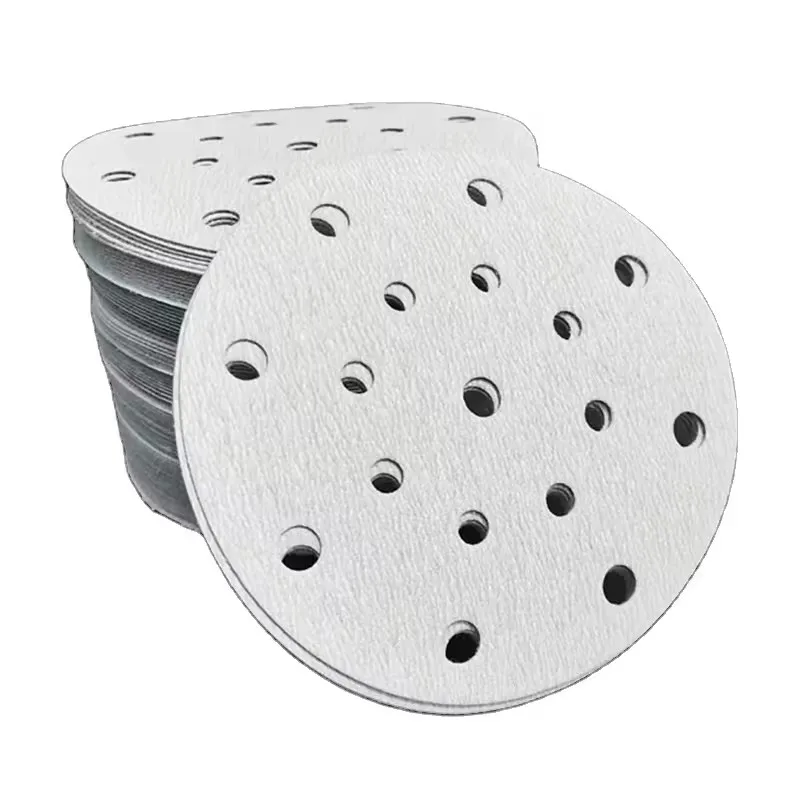 6 inch 17 hole dry sanding paper round self-adhesive flocking polishing car putty furniture hardware sand skin