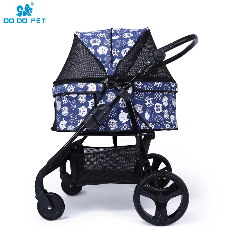 Can Easily Walk in/Out 4 Wheels Pet Stroller Cat Dog Cage Stroller Dog pet Stroller for Dogs Pet
