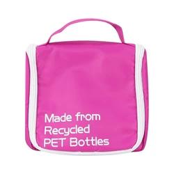 Пользовательские эко переработанные Стиральные Сумки RPET Полиэстер дорожные туалетные принадлежности сумка с подвесным крючком