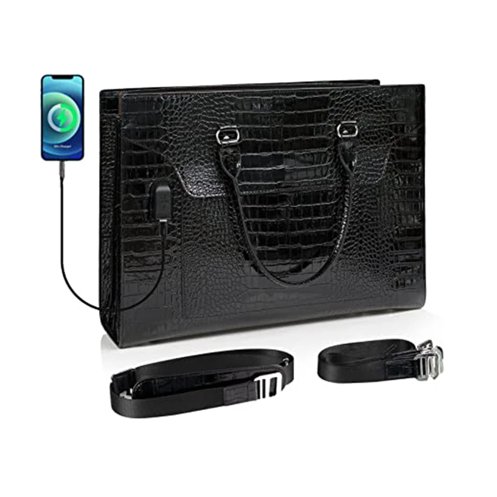 Сумка-тоут Relavel кожаная Водонепроницаемая с USB-портом для ноутбука