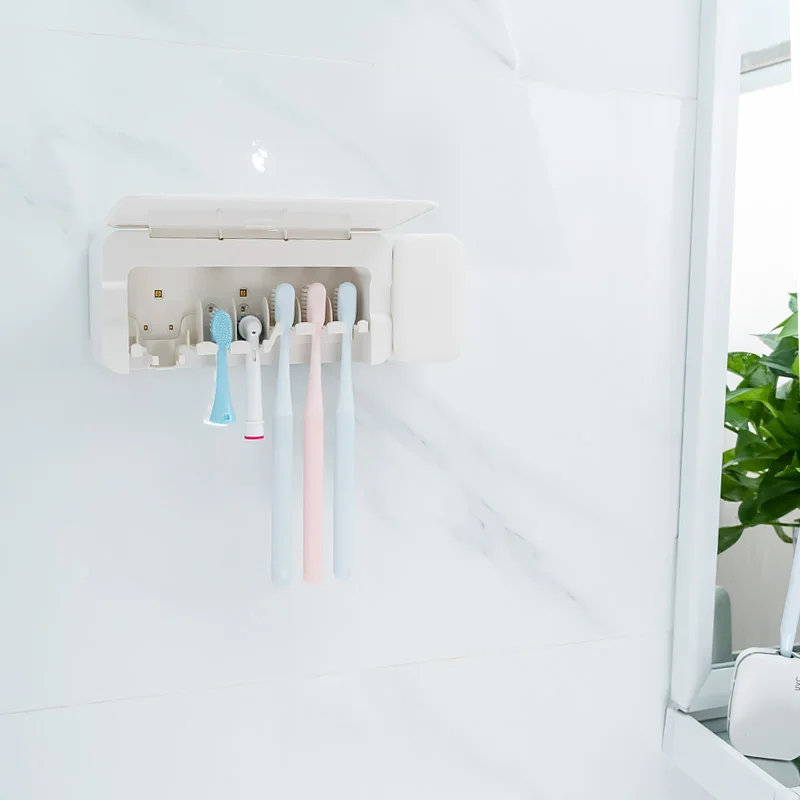 Таймер светодиодный перезаряжаемый органайзер для зубных щеток для ванной комнаты, настенный автоматический держатель для зубных щеток для электронных зубов