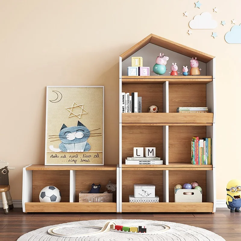 Высокое качество большое пространство для хранения детская спальня полка для хранения книжный шкаф для детей книжные полки для хранения