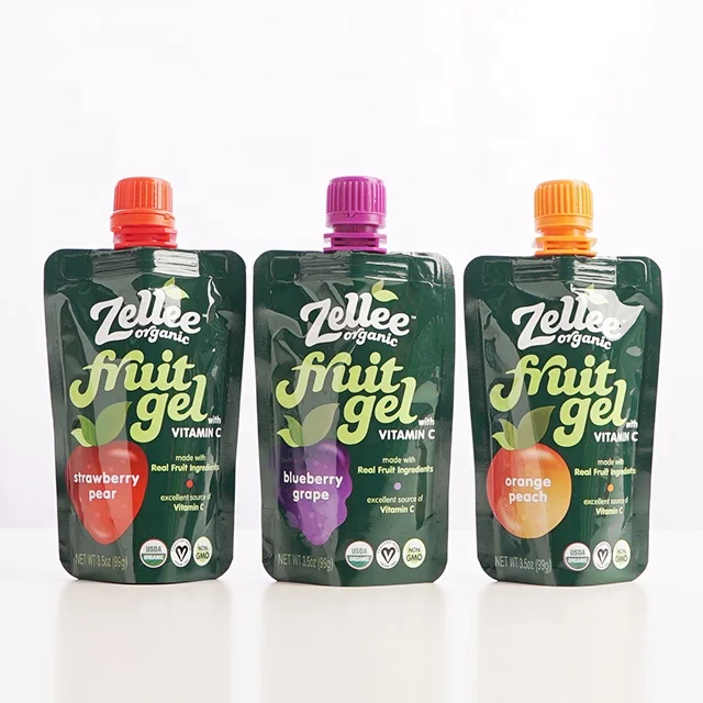 Custom Printed Plastic Packaging Pouch Stand Up Spout Pouch for Juice Liquit Drinking Beverage