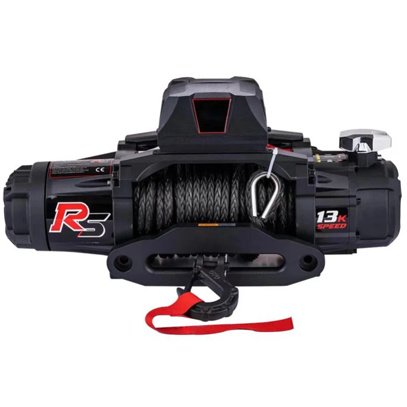 New Different Type Black Normal Size 4X4 13000LBS Electric Winch 12V With Synthetic Rope