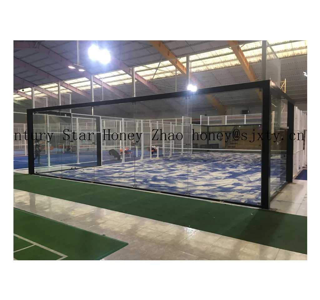 2024 Manufacturer and Wholesale Tempered Glass Panoramic Indoor Outdoor Padel Tennis Court