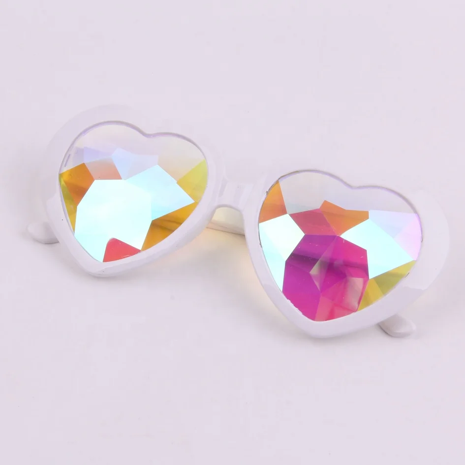 New Design Carnival Heart Shape Sunglasses Kaleidoscope Glasses Rave Party Kaleidoscope coated film lens eyeglasses