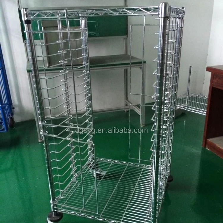 SMT electrolic ESD tray wire shelving trolley