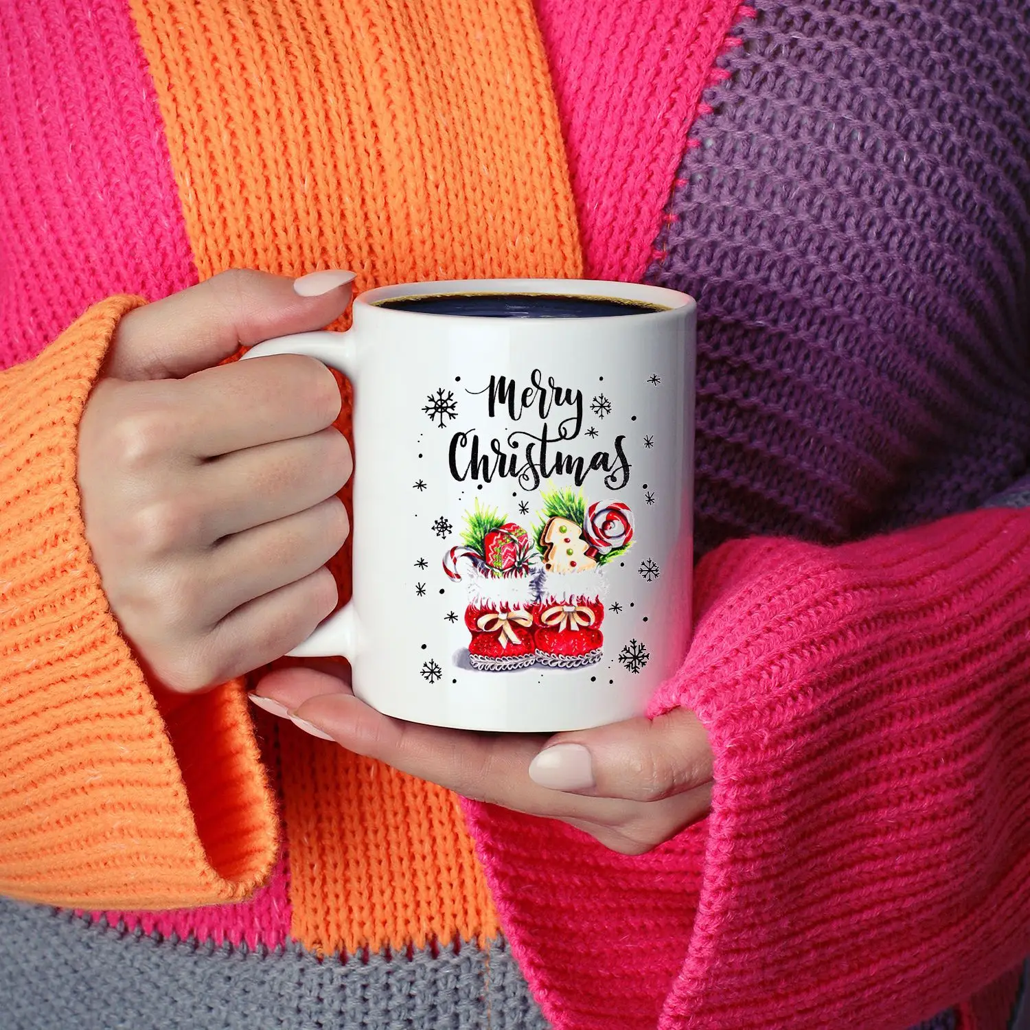 Heat Magic Stoneware Ceramic Coffee Mug Sublimation Drinkware Custom Fun Surprising Gift Color Changing Tea Christmas Cups