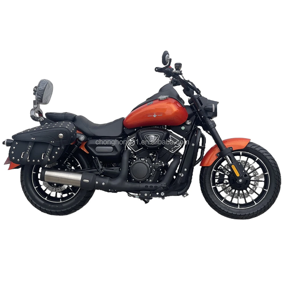 130KM/H Retro Petrol Motorbike Vintage 2 Wheel Motor Bikes Adult Gas Motorcycle 250cc Chopper Motorcycle (Cruising Dauphin 2)
