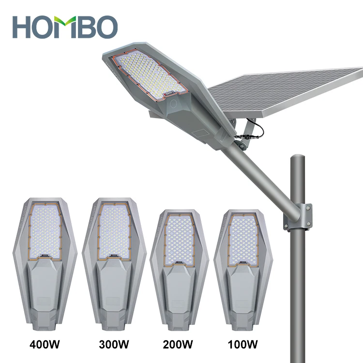HOMBO Competitive Price Wireless Remote Control 100w 200w 300w 400w Solar LED Street Light