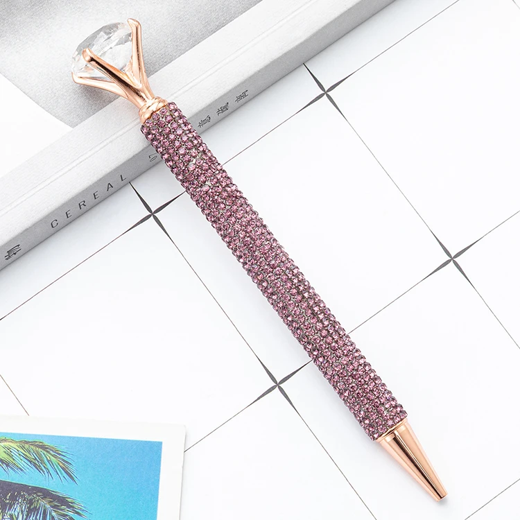 Bling luxury rhinestones ballpoint pens glitter crystal diamond ballpoint pens for wedding favors