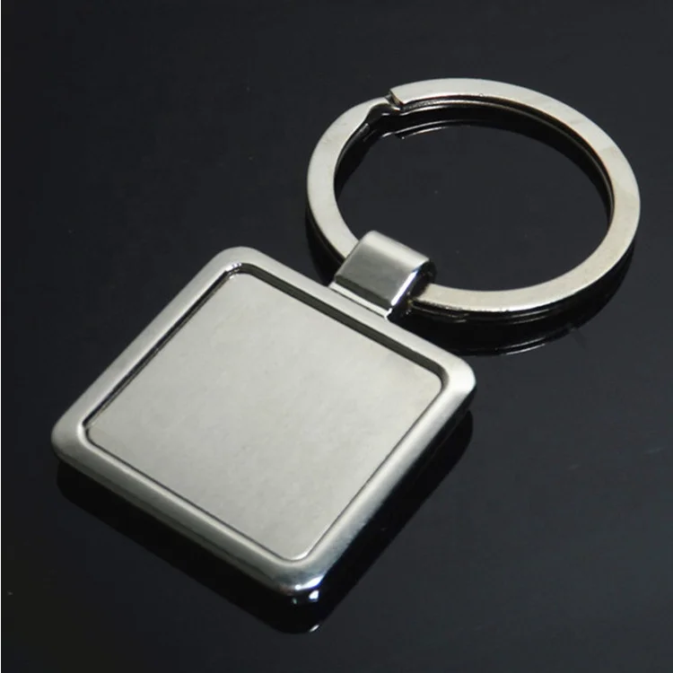 Metal blank keychain Custom LOGO design metal silver keychain