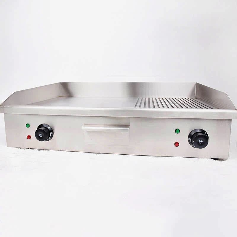 Half flat half pit furnace Electric Griddle stainless steel crepe maker electric griddle