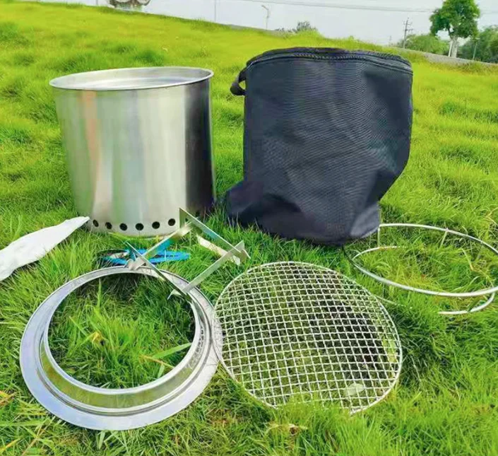 Outdoor Cooking Wood Burning Stove Camping Hiking Mini Tent Sawdust Particles Cooking Stove Charcoal Stove