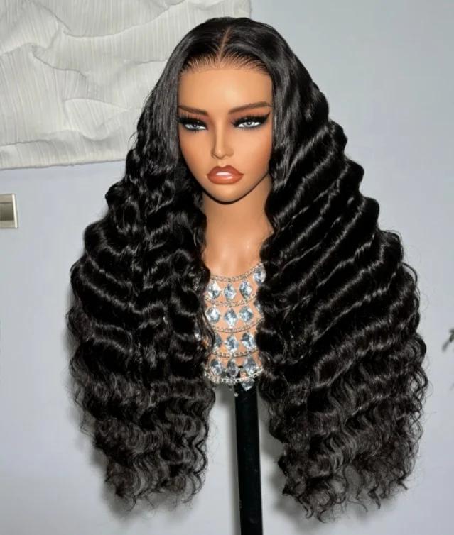 Glueless 6x5 Pre-Cut Lace Closure Loose Wave Easy-Wear Upgrade HD Lace Natural Black Human Hair Wig