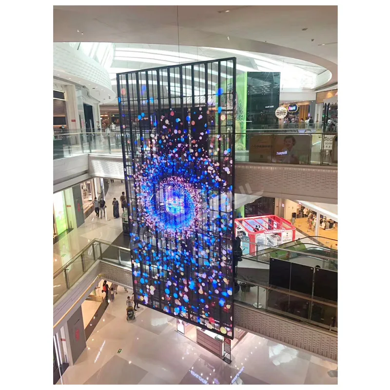 Indoor Outdoor Transparent Glass Led Display Screen for HD Digital Video Wall in Shopping Mall Windows