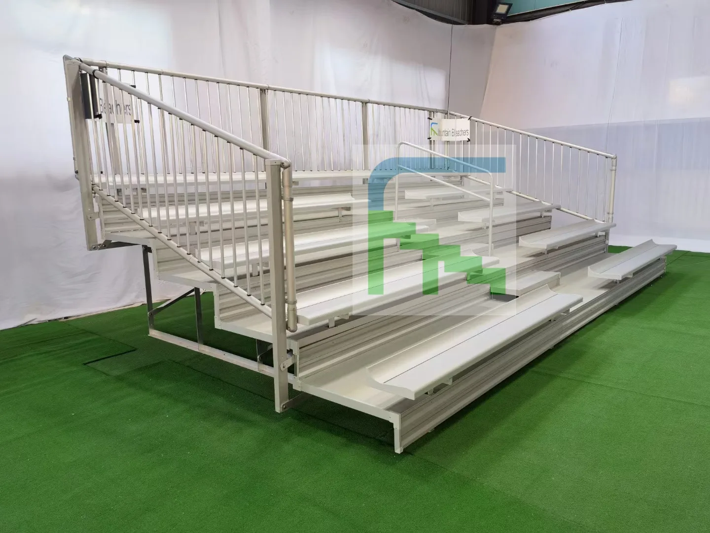MCDB-10F deluxe aluminum bleacher bench seating metal grandstand outdoor use tribune for event stadium stands with chair