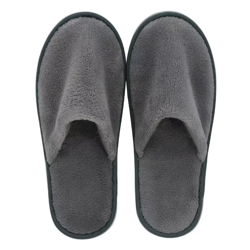 Wholesale Deluxe Disposable Hotel Rooms Spa Slippers Personalised Coral Velvet Slippers Resort Slippers