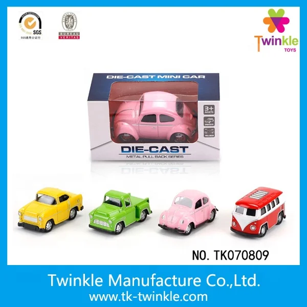 Diecast model car pull back mini bus 4 ASST metal car toy